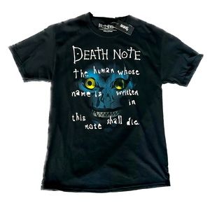 Death Note Anime Crew Neck Short Sleeve Black Medium Tee Shirt Ripple Junction